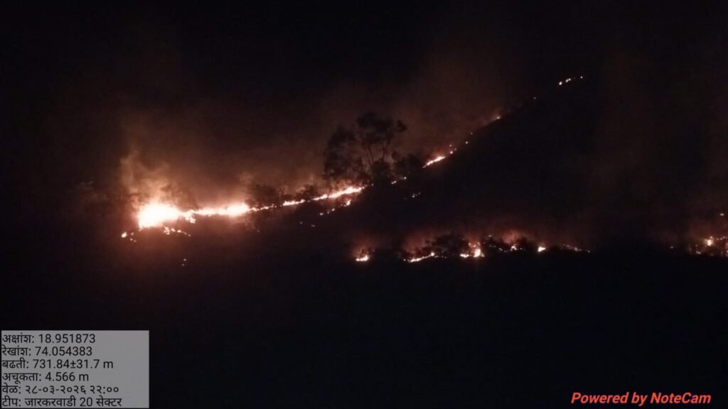 डोंगरावर वणवे लावणाऱ्या लोकांवर गुन्हे दाखल करण्याची मागणी !! img 20260329 wa0628