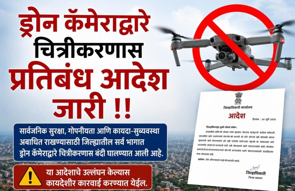 ड्रोन कॅमेराद्वारे चित्रीकरणास प्रतिबंध आदेश जारी !! 1010380590